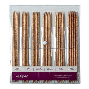 Knit Picks Double Pointed Wood Knitting Needle Set Sunstruck 8