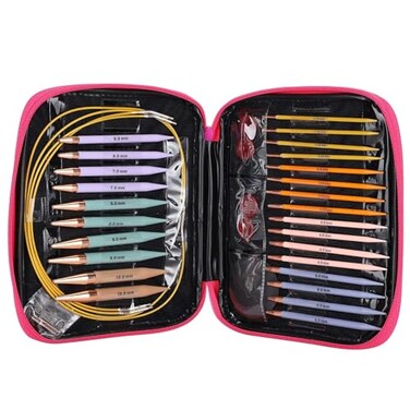 Garosa 13Piece Interchangeable Circular Knitting Needle Set Size 275mm to 10mm Professional Knitting Tools