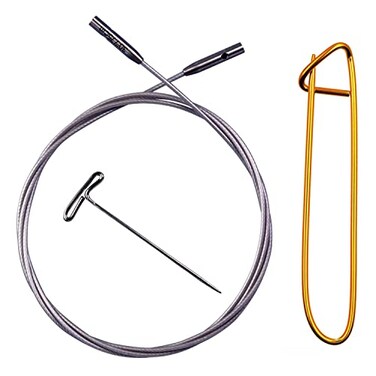 ChiaoGoo Twist Swiv360 Swivel Cable Small 30inch 75cm Fits US 2 3 4 5 6 7 8 Interchangeable Knitting Needle Tips 1 Tightening Key 7730S with Stitch Holder