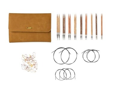 Knit Picks Options Wood Interchangeable Knitting Needle Set with Case and Stitch Markers Claudette