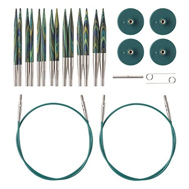 Knit Picks Options 234 Short Tip Interchangeable Wood Knitting Needle Set Caspian