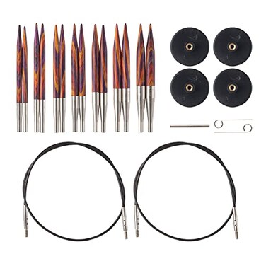 Knit Picks Options 234 Short Tip Interchangeable Wood Knitting Needle Set Radiant