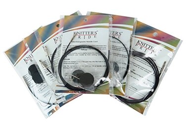 Knitter's Pride Knitters Pride Interchangeable Black Cord Variety Pack 6 Common Sizes 16 24 32 40 47 60