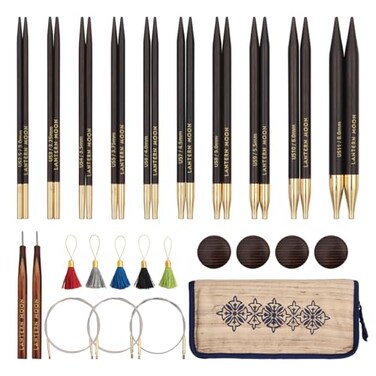 Lantern Moon Heirloom Interchangeable Circular Knitting Needle Set 5 13 CM 10 US Sizes 25 to 11