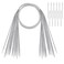 Coowayze Circular Knitting Needles Set Stainless Steel Round Knitting Needles 32 Inch 11 Pack Sizes 155mm Beginners Metal Knitting Needles with Magic Loop for Sweaters Socks Blanket and Scarves