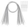 Coowayze Circular Knitting Needles Set Stainless Steel Round Knitting Needles 32 Inch 11 Pack Sizes 155mm Beginners Metal Knitting Needles with Magic Loop for Sweaters Socks Blanket and Scarves