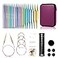 Ruidi Interchangeable Aluminum Circular Knitting Needles Set 13 Pairs of 4 Inch 10cm Needles with 4 Cables Needle Holders Leather Bag Perfect for Smooth Knitting Versatile Projects