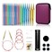 Ruidi Interchangeable Aluminum Circular Knitting Needles Set 13 Pairs of 4 Inch 10cm Needles with 4 Cables Needle Holders Leather Bag Perfect for Smooth Knitting Versatile Projects