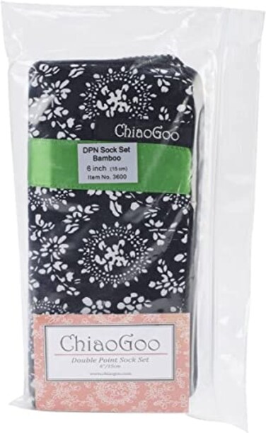 ChiaoGoo Green Ribbon Double Point Bamboo Knitting Needle Set 6Inch