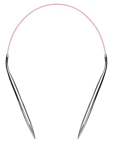 cuteDIY Size 9 Circular Knitting Needles 16 Inch Set Round Metal Kit Etched USmm ColorCoded Cable Smooth Join