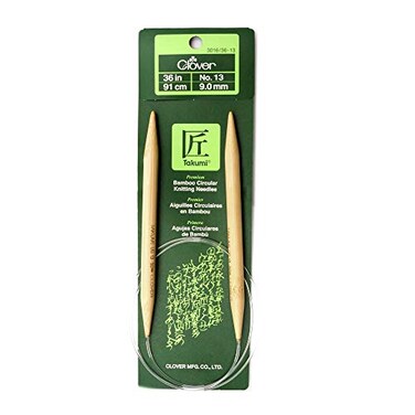Clover 30163613 Takumi Bamboo Circular 36Inch Knitting Needles Size 13