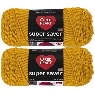 Red Heart Bulk Buy Super Saver 2Pack Gold 7 oz Each Skein