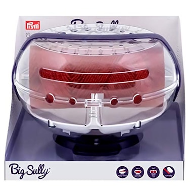 Prym Big Sully Travel Yarn Holder for Knitting Crochet Prevents Tangles with 6 Yarn Channels Needle Gauge Yarn Spindle NonSlip Base Hidden Storage