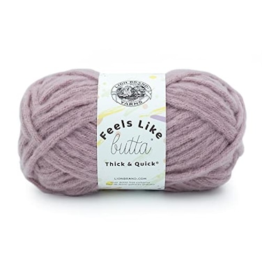 Lion Brand Yarn Feels Like Butta Thick Quick Super Bulky Yarn for Knitting 1 Pack Woodrose