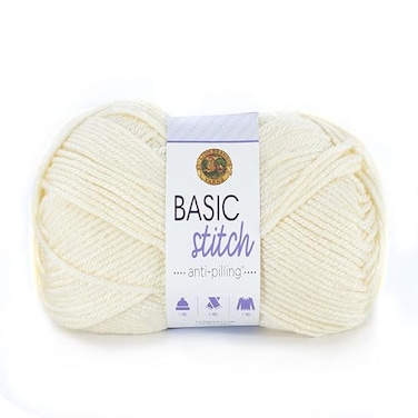 Lion Brand Yarn Basic Stitch AntiPilling Knitting Yarn Yarn for Crocheting Ecru 185 yards Pack of 1