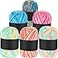 WILLBOND 6 Pieces 50g Crochet Yarn MultiColored Acrylic Cotton Blend Knitting Hand Knitting Weaving Yarn