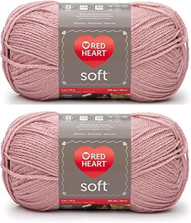 Red Heart Bulk Buy Soft Yarn 2Pack Rose Blush