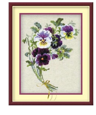 RIOLIS Bunch of Pansies 1020 Cross Stitch Kits 945 x 1181 Cross Stitch Kits for Beginners Advanced Crossstitching Kit Adult Embroidery Counted Stitching Kit