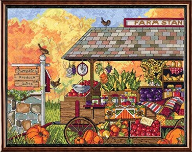 Design Works Crafts Bucks County Farm Stand Counted Cross Stitch Kit 16 x 12