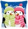 Vervaco Cross Stitch Cushion Kit Penguins with Scarf 16 x 16