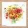 RIOLIS Watercolor Gerberas 1485 Floral Cross Stitch Kits 11x11 Cross Stitch Kits for Beginners Advanced Crossstitching Kits Adult Counted Stitching Kits Flowers Embroidery Kit