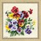 RIOLIS Pansy Medley 1516 Floral Cross Stitch Kits 787 x787 Cross Stitch for Beginners Advanced Crossstitching Kits Adult Counted Stitching Kits Flowers Embroidery Kit