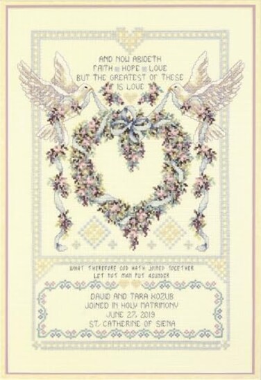 Janlynn Cross Stitch Kit 17Inch by 12Inch Wedding Doves