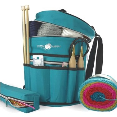 Stitch Happy Knitting Bag Peacock 7 Pocket Yarn Bag Crochet Bag Yarn Storage Crochet Storage