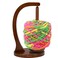 GROWLING Wooden Yarn Holder for Crocheting Upgrade Larger Size Magnetic Rotating Pendulum Yarn Ball Dispenser Stand Yarn Spinner as Surprise Gift for Knitting Lovers Walnut