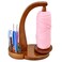 ULOI Crochet Yarn Holder Upgrade with Crochet Accessories Storage Attachment Magnetic Wooden Yarn Storage for Knitting Accessories Perfect for Crocheting and Knitting Projects Walnut Finish