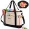 MYBAGZING Canvas Yarn Storage Organizer Bag Washable Crochet Bag with Pockets for Yarn Hooks Needles Travel Knitting Tote for Crafters Gift for Crocheters Knitters MediumLarge