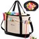 MYBAGZING Canvas Yarn Storage Organizer Bag Washable Crochet Bag with Pockets for Yarn Hooks Needles Travel Knitting Tote for Crafters Gift for Crocheters Knitters MediumLarge