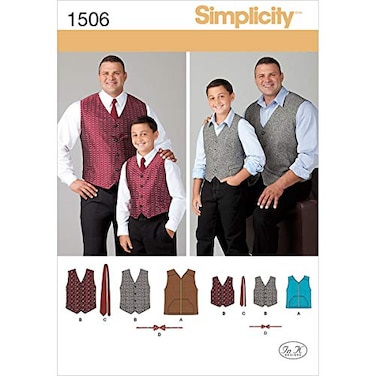Simplicity 1506 Husky Boys and Big and Tall Mens Vest Sewing Patterns Childs Sizes SL and Mens Sizes XLXXXXXL