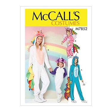 McCalls Womens and Girls Onesie Unicorn Costume Sizes SXL Sewing Pattern