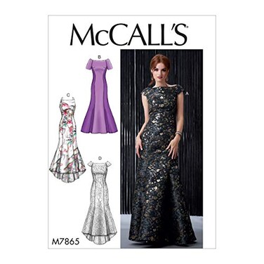 McCall Pattern McCalls Womens FloorLength Evening Dress Sizes 1422 Sewing Pattern Plain