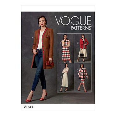 Vogue Patterns Vogue V1643A5 Womens SemiFitted Button Jacket Fitted Dress and Pleated Skirt Sewing Patterns Sizes 614