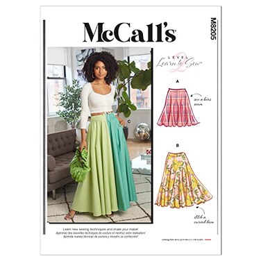 McCall M8205ZZ Misses Circle Skirt Sewing Pattern Kit with Style Variations Code M8205 Sizes LXL2XL