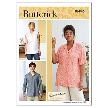 Butterick Mister and Misses SemiFitted Shirt Sewing Pattern Kit Code B6846