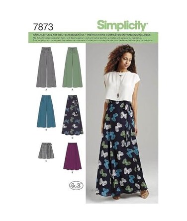 Simplicity US1069D5 Misses Wide Leg Pants Shorts and Maxi Skirt Sewing Pattern Kit Code 1069 Sizes 412