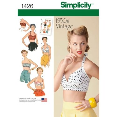 Simplicity Vintage Simplicity US1426D5 Womens Vintage Fashion 1950s Bra Sewing Pattern Kit Code 1426 Sizes 412