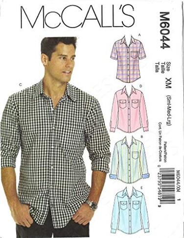 McCalls Patterns M6044 Mens Shirts Size XN XXXLXXXL White