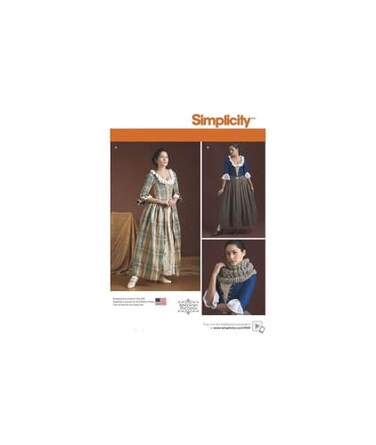 Simplicity 8161 Womens 18th Century Dress Historical Costume Sewing Pattern Sizes 1422