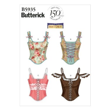 Butterick Patterns B5935 Misses Corset Sewing Template Size D5 1214161820
