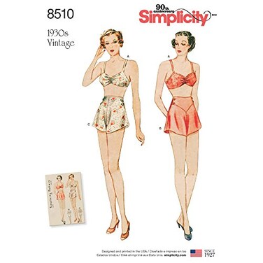 Simplicity 1930s Fashion Womens Vintage Bra and Panties Sewing Patterns Sizes 1220