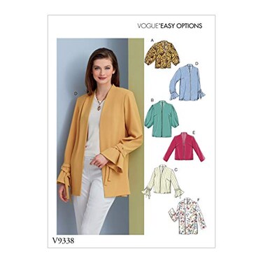 Vogue Patterns Vogue V9338E5 Easy to Sew Womens LooseFitting Unlined Jacket Sewing Patterns Sizes 1422