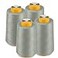 AK TRADING CO. AK Trading 4Pack Light Gray All Purpose Sewing Thread Cones 6000 Yards Each of High Tensile Polyester Thread Spools for Sewing Quilting Serger Machines Overlock Merrow Hand Embroidery