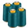 AK TRADING CO. AK Trading 4Pack Aquamarine All Purpose Sewing Thread Cones 6000 Yards Each of High Tensile Polyester Thread Spools for Sewing Quilting Serger Machines Overlock Merrow Hand Embroidery