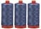 Aurifil Bundle of 3 Large 1422 Yard Spools of 50wt Egyptian Cotton Thread Color Dark Grey Blue No A10501248