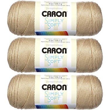 Caron Simply Soft Pack of 3 Solid Thread Balls 6 oz