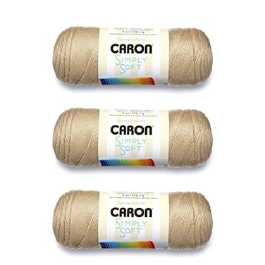 Caron Simply Soft Bone Yarn 3 Pack of 170g6oz Acrylic 4 Medium Worsted 315 Yards KnittingCrochet